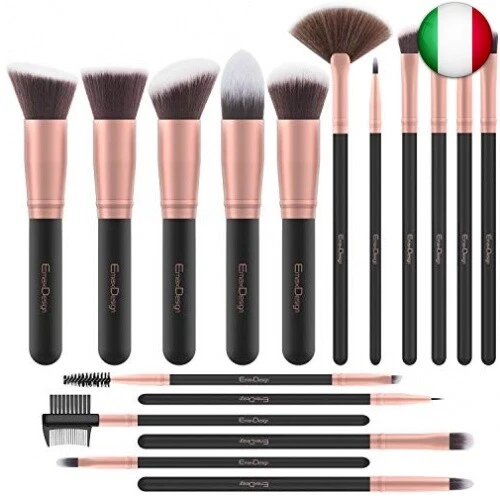 Pennelli Make Up EmaxDesign 17 pezzi Set di pennelli per trucco Fondotinta