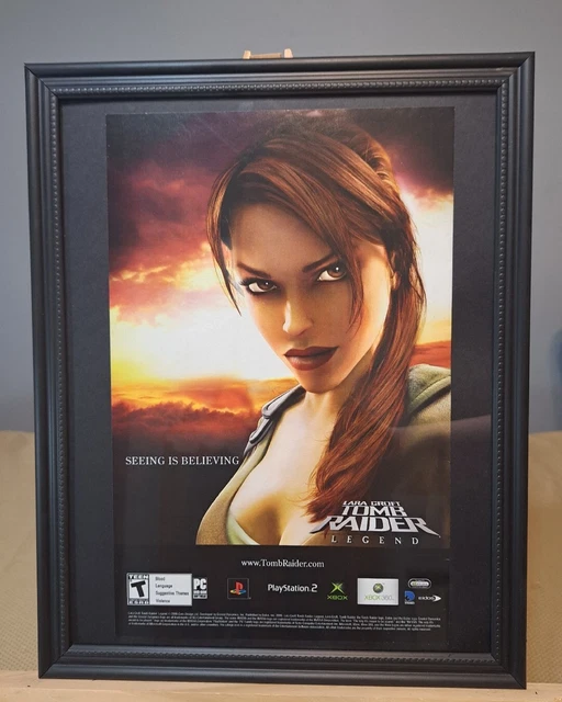 Vtg Playstation Advertisement- 2006 Tomb Raider Legend- PS2  -Framed