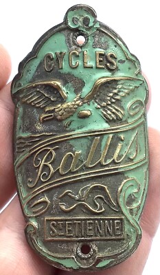 Ancienne Plaque De Vélo AOCS – Laiton – St Étienne – 4,1 X 8 Cm – Collection Rare