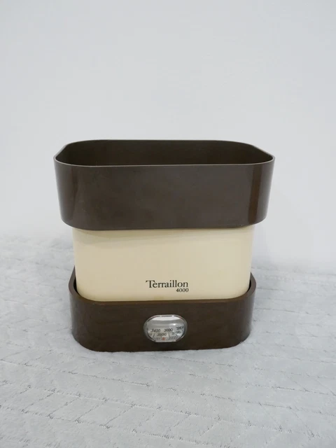 Balance de cuisine ménage TERRAILLON 4000 vintage blanc marron - Arts de la table
