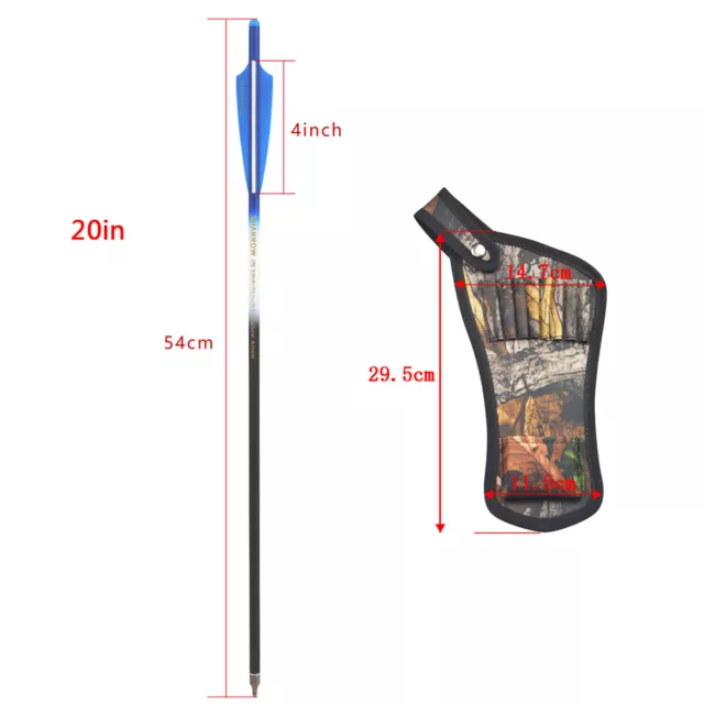 16" 17" 18" 20" 22" Crossbow Bolts Carbon Arrow Quiver Bow Hunting Archery Shoot 2