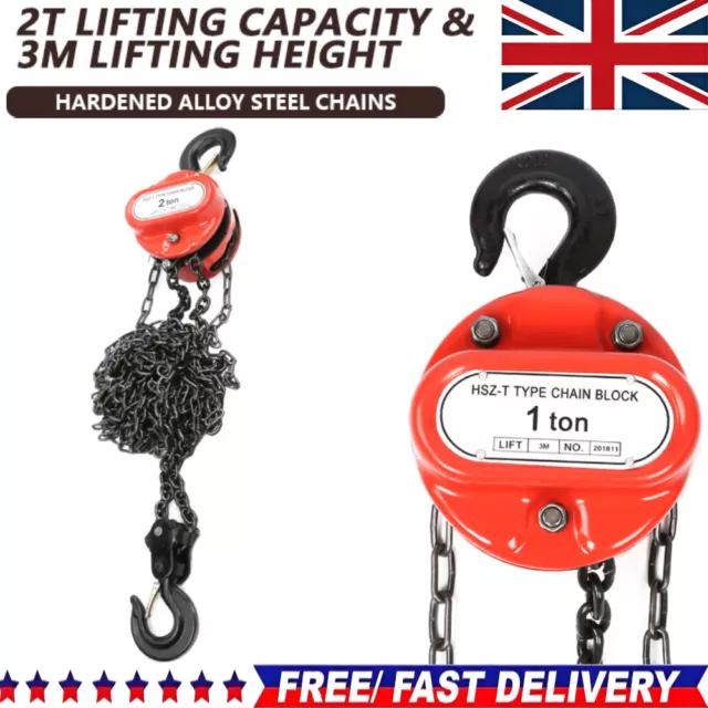 1/2T Ratchet Chain Lever Chain Hoist Block Heavy Load Lifting Chain Puller uk