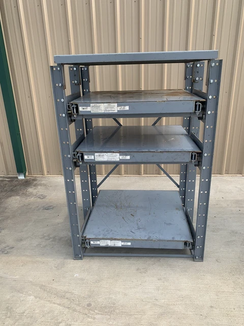 Industrial Roll Out Shelving Tool & Die Rack Heavy Duty Storage Shelf System 2K