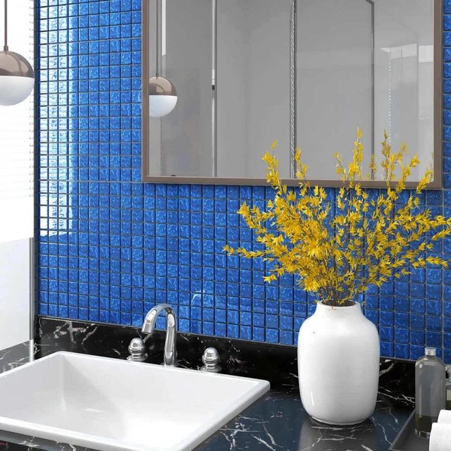 Mosaikfliesen 22 Stck. Blau 30x30 cm Glas