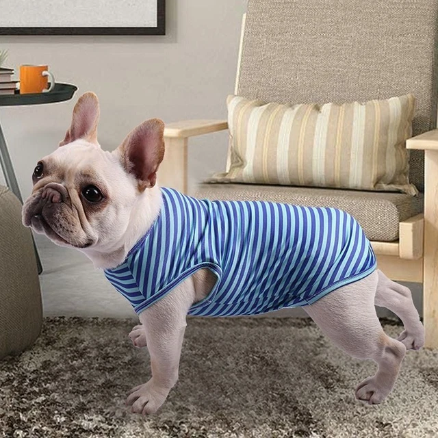 XSXL PET VEST Striped Puppy Clothes Cute Dog Shirt French Bulldog 12.