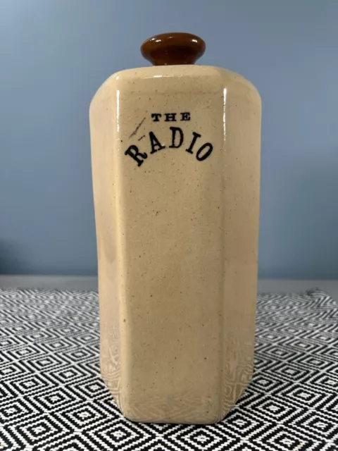 Vintage Hot Water Bottle Lovatt Langley Ware Made The Radio Stone Bottle