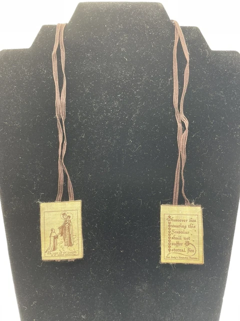 VINTAGE OUR LADY of Mt. Carmel Scapular Promise £2.90 - PicClick UK