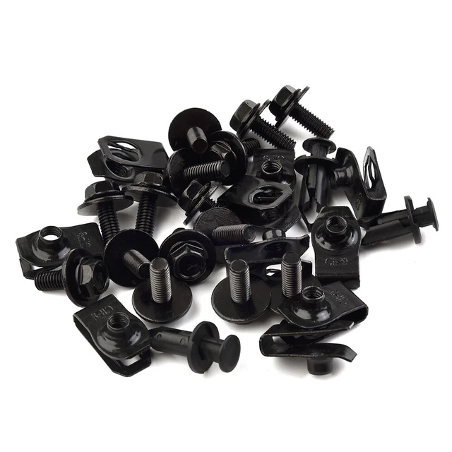 Vis-Écrous Pour Bouclier Pare-Choc Ford Focus/Escape 10-18 - Lot De 5 Avec Agrafes - Neuf