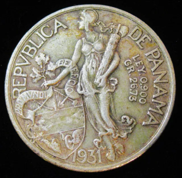 Panama: Silver 1931 Balboa. Combine
