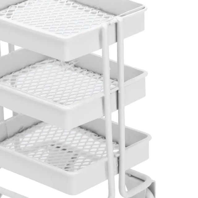 (White)Dollhouse Storage Rack Simulation Trolley 1:12 Scale 3 Level Refined