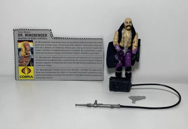 Figura completa vintage GI Joe 1986 (v1) DR. MINDBENDER con tarjeta de archivo 182 C8