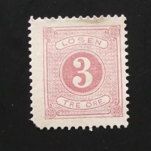 TIMBRE DE SUEDE : 1874 YVERT TIMBRE-TAXE N° 2B Dentelé 14 NEUF (*) SANS GOMME