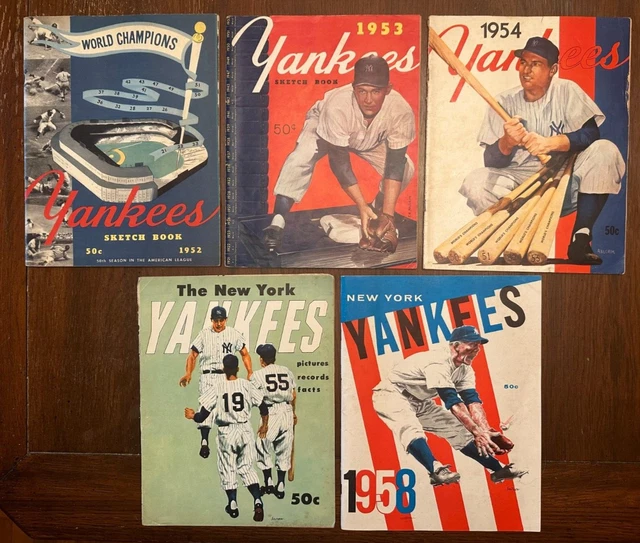 FIVE NEW YORK Yankee 1950's Yearbooks, Sketchbooks, Fact Book 0.99