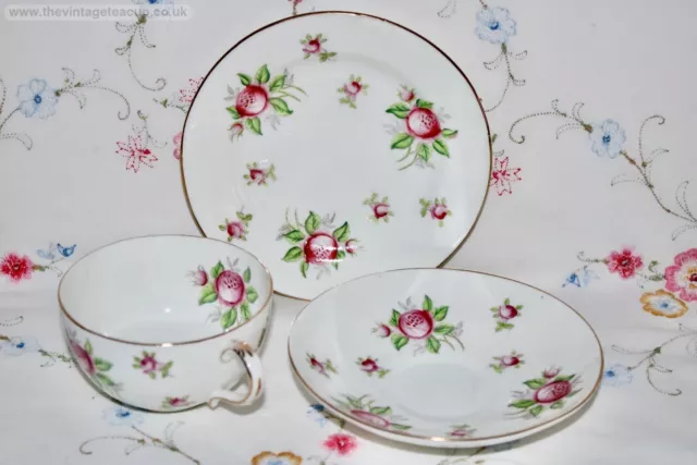 Superb Coalport for Thomas Goode English Roses Bone china Tea Set Trio Cup Plate