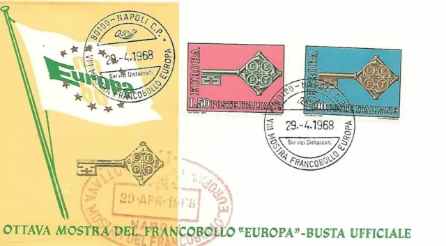 1968 Italia Europa Cept Fdc Viii Mostra Del Francobollo Europa Bc17