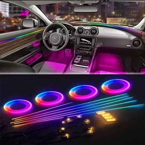 22-in-1 64 Color RGB Symphony Car Ambient Interior LED Acrylic Guide Fiber Light