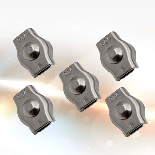 5 pz clip per filo in acciaio inox pratica morsetto per corda in acciaio