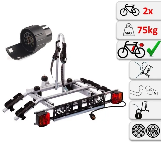 Fahrradträger Anhängerkupplung für 2 Fahrräder Heckträger AHK Fahrradheckträger