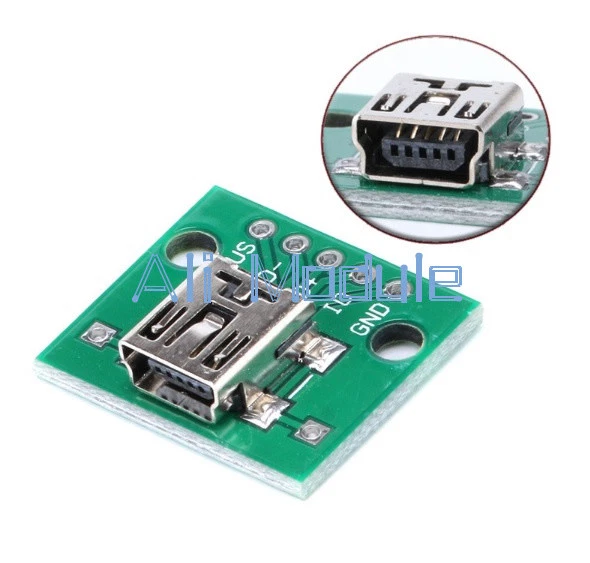 5PCS Mini USB to DIP Adapter Converter for 2.54mm PCB Board DIY Power Supply