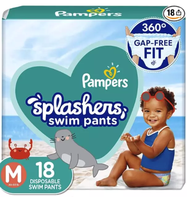 Pampers Splashers Swim Diapers - Size M, 18 Count