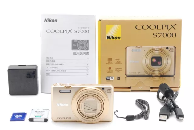 [TOP MINT] Nikon COOLPIX S7000 Digital Camera W 20x Zoom Wide Lens Gold Japan