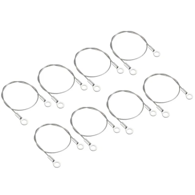 8Pcs 1.5mmx30cm Steel Security Cable 6mm ID Eyelets Ended Safety Wire Rope