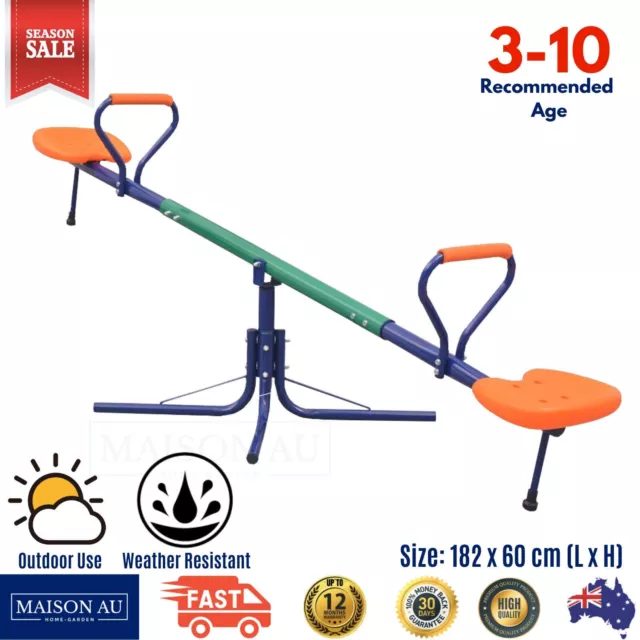 Kids 360 Degree Rotating Spin Seesaw Orange Outdoor Play See Saw Toy Fun Ride