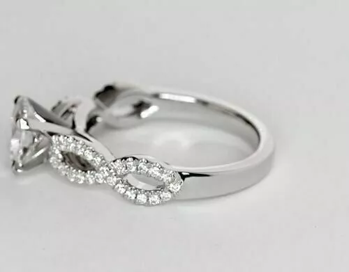 Anneau de fiançailles ovale Infinity Twist mariage diamant simulé 925... 3