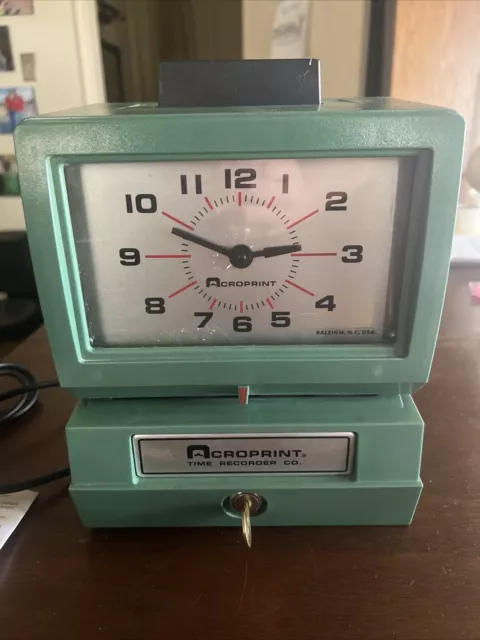 Acroprint 150NR4 Model 125 Analog Manual Print Time Clock - Green