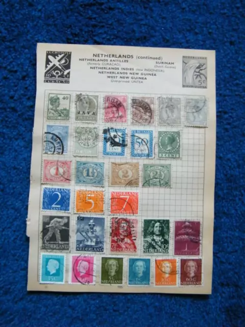 Four Old Album Pages of Netherlands Stamps. 2