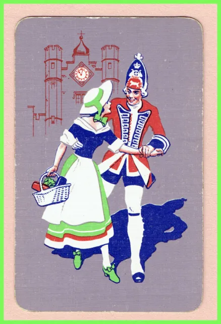 111 Vintage C1920-80 Art Deco "Soldier & Maid " c1930's Single Advertising Card