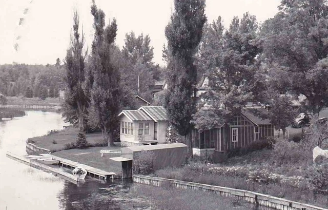 RPPC Cottages Indian River Michigan Real Photo Vintage Postcard