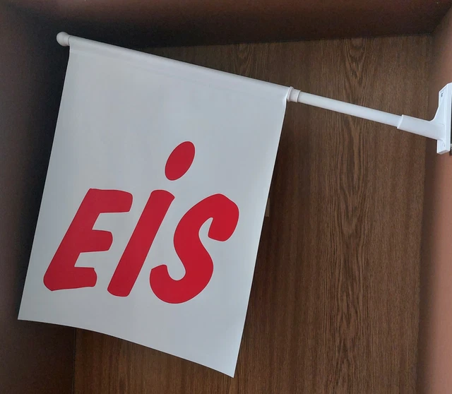 Werbefahne 'FRISCHE EIER' - Komplettset Mit Fahne, Halter Und Stange Für Hofladen & Kiosk