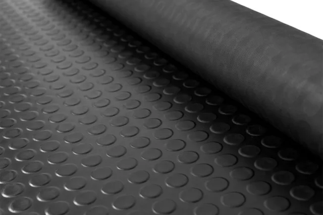 TAPPETO GOMMA NERO (no Pvc) COPERTURA PAVIMENTO LARGO 120cm BOLLO BULLONATO