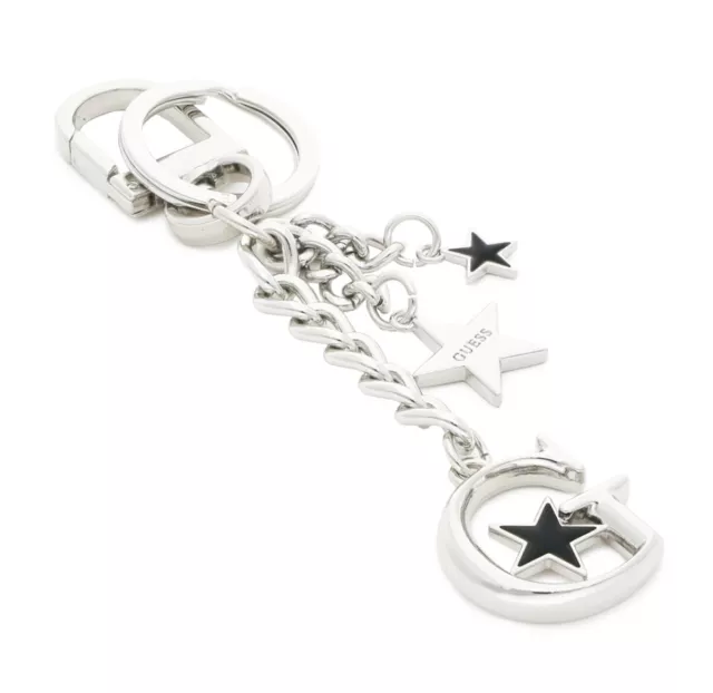 GUESS Schlüsselanhänger G-Logo Silber Schwarz, Damen Anhänger Women Keychain