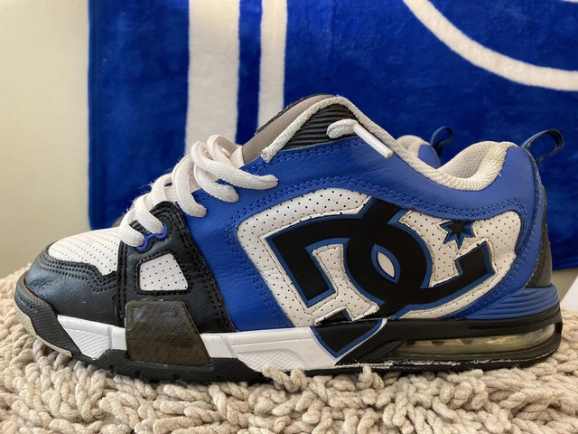 DC SHOES FRENZY 302854 White Black Blue Men Used Skateboarding