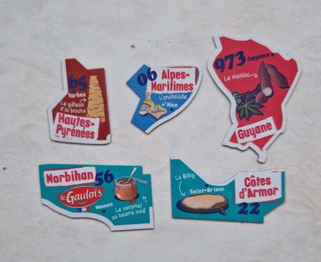LOT 5 MAGNETS - AIMANTS Le GAULOIS Collection Carte de France Etat NEUF