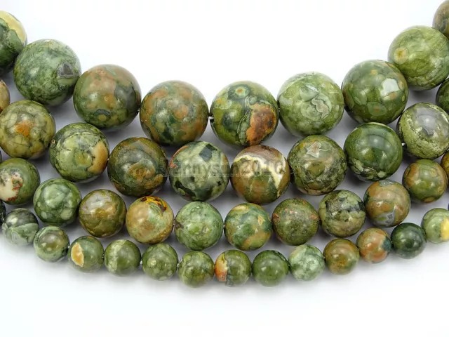 Natural Rhyolite Kambaba Jasper Gemstone Round Beads 15.5'' 6mm 8mm 10mm 12mm