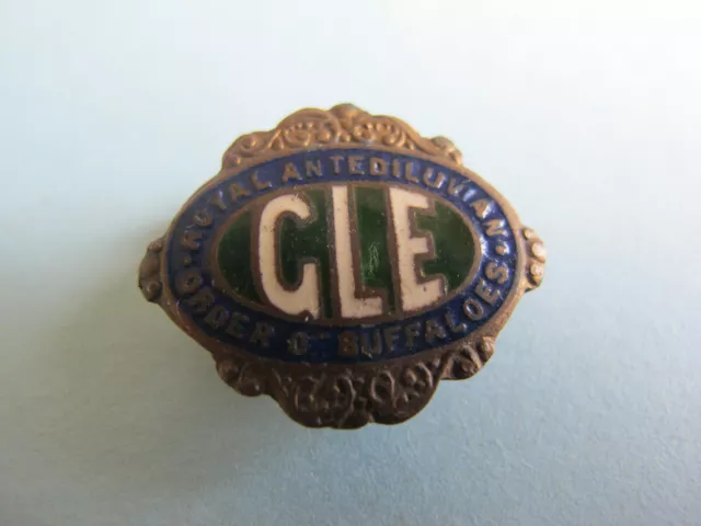 GLE Royal Antediluvian Order of Buffaloes Lodge Blue & Green Enamel Badge