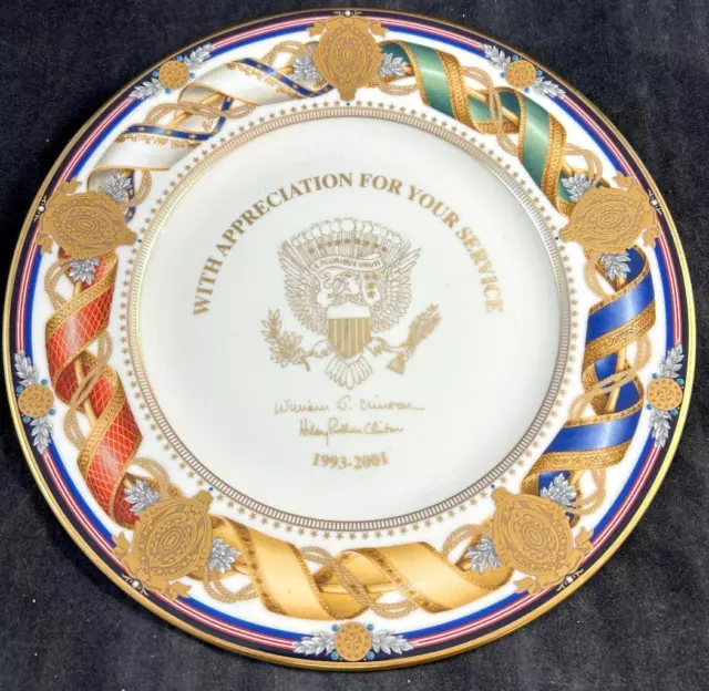 Lenox USA Clinton Millennium Stile Bianco Casa Commemorativa Servizio Piastra