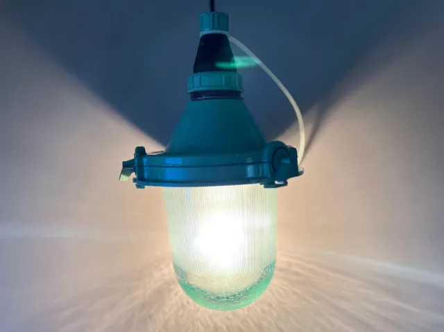 Industrial Lamp 33 cm Soviet Vintage Explosion Proof Pendant Bunker Light USSR