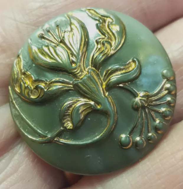 Élément De Broche Ou De Bouton En Verre De Style Art Nouveau 27Mm