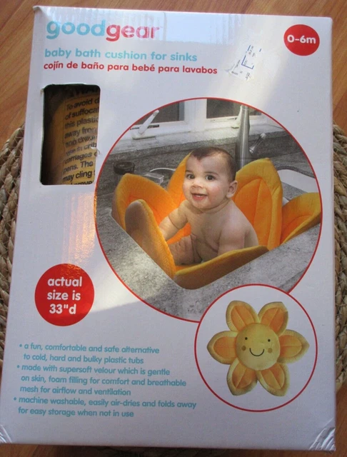 Good Gear 33" Sunflower Baby Sink Tub Mat Cushion, Very Soft For Baby Bath 0-6 M