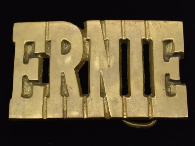 Ernie Name Solid Brass Vintage Belt Buckle