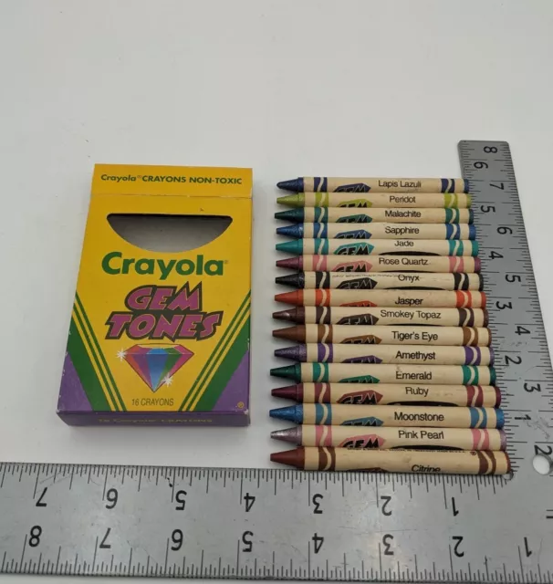 Vintage Crayola Crayons Retired GEM Tones 1993 16-ct limited edition 1 Used