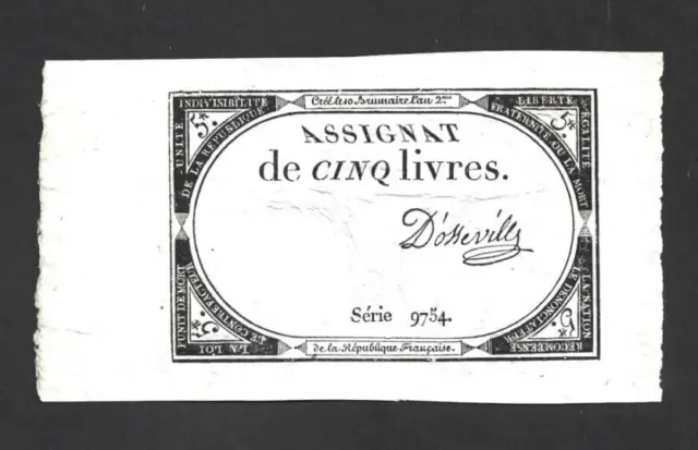 10 Livres Very  Fine Banknote From France  1792 Pick-A66