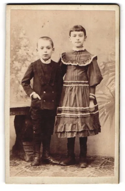 Fotografie F. Hejda, Wien, Ottakringerstr. 18, Portrait bildschönes Kinderpaar