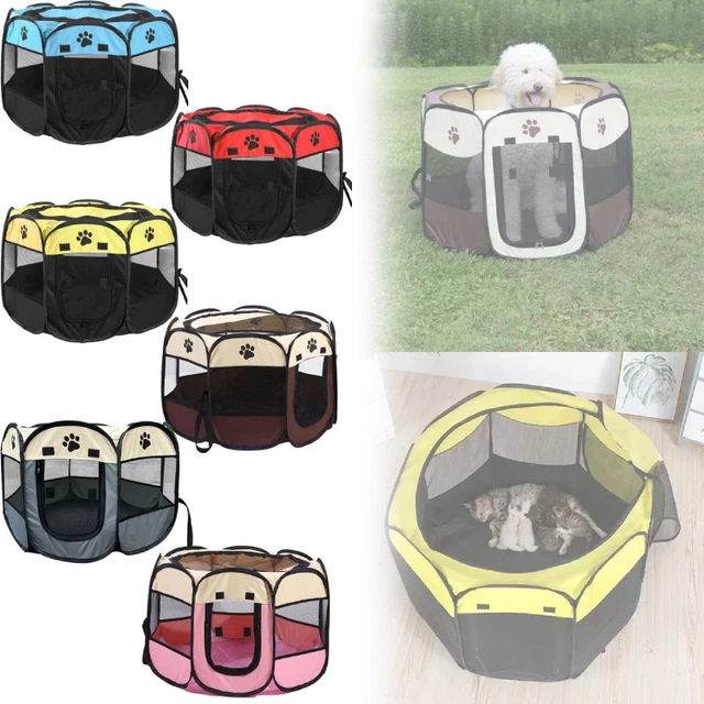 PET OCTAGON CAGE Tent With Collapsible Design For Cats And Dogs Storage ...