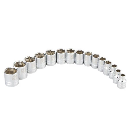 STEELMAN 78523 15-Piece 3/8" Drive 6-Point Metric Chrome Socket Set