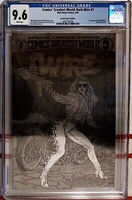 🌟 Cgc 9.6 Nm+ Comics Greatest World Barb Wire #1 🔑 Special Edition Silver Foil